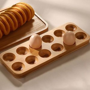 神器木制收纳盘分装盒家用厨房整理冰箱鸡蛋托盘中式原木架子纯色