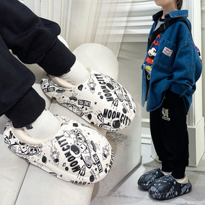 冬季新款儿童棉拖鞋卡通太空人保暖加厚居家室内外穿防滑防水棉鞋