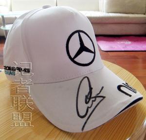 皇冠！刘易斯汉密尔顿Lewis Hamilton亲笔签名F1赛车手奔驰帽\ZX