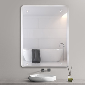 四角打孔镜子壁挂卫生间洗手间化妆镜卫浴镜厕所镜钉挂墙浴室镜