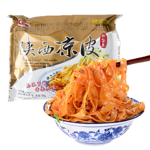 擀面皮陕西西安小吃秦宗方便宵夜美味食品零食300g*5袋凉皮