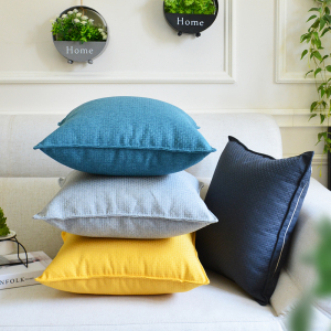 北欧风格客厅沙发纯色亚麻抱枕靠垫大号靠枕套床头靠背垫含芯定制