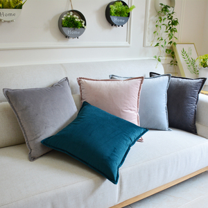 北欧天鹅绒纯色抱枕靠垫客厅沙发抱枕套不含芯正方形靠枕支持订制
