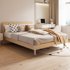 红苹果家具床双人床现代简约卧室家用青少年板式排骨架床E801-23