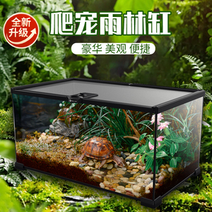 爬宠饲养箱守宫蜥蜴角蛙寄居蟹乌龟蛇虫玻璃雨林缸全透生态缸