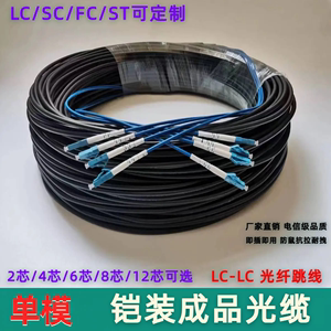 LC免熔接光缆单模光缆成品2芯/4/6/8光纤跳线带头光纤（可定制）