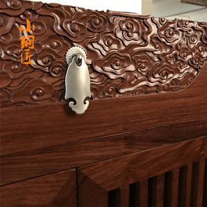 新中式白铜拉手红木家具铜配件柜门抽屉仿古衣柜橱柜纯铜小铜把手