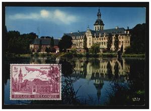 比利时 1973 年 海弗莱 隐修园 建筑 邮票 极限片