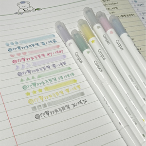 2022年新品日本KOKUYO国誉印章双头马克笔手帐划重点学生用荧光笔
