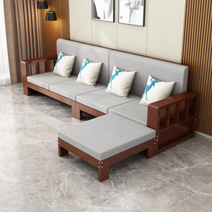 全实木沙发新中式现代简约四人位转角客厅大小户型四季双人木凉椅