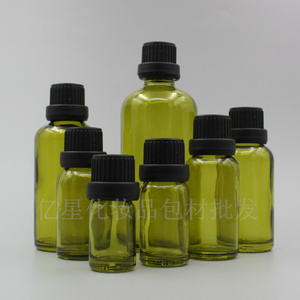 橄榄绿精油瓶护肤水包装玻璃瓶化妆品空瓶子茶油瓶现货黑大头盖
