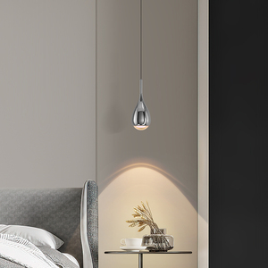 极简水滴形智能手扫感应吊灯现代简约卧室床头灯创意餐厅吧台灯具