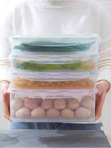 海扁盒收纳冰箱牛透平长方形鲜盒带盖水产鱼排明沥水板保鲜盒塑料
