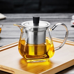 绿昌明玻璃茶壶单壶家用耐高温煮茶小号泡花茶器过滤冲红茶具套装