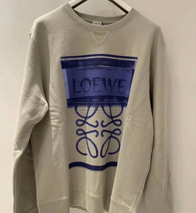 loewe/罗意威 FＷ秋冬 扎染粉色蓝色绿色涂鸦字母logo 圆领卫衣