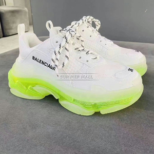 Balenciaga/巴黎世家 Triple S 绿白 透明水晶气垫 老爹鞋运动鞋