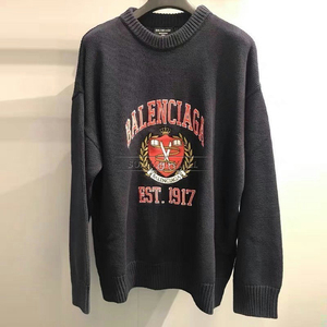 Balenciaga/巴黎世家 EST.1917 剪刀 黑色/深蓝色 毛衣针织衫