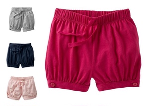 加拿大GAP女童纯棉针织泡泡灯笼裤短裤, 1~5岁，#948441,国内现货