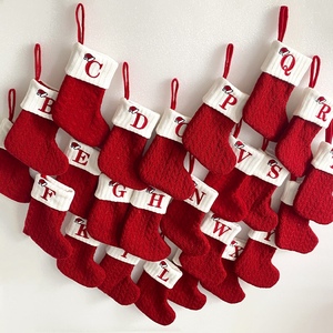圣诞袜子礼物袋圣诞礼物针织字母袜圣诞树袜子挂件儿童糖果袋装饰