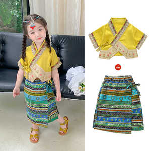 女童傣族套装儿童民族风泰国服装西双版纳旅游裙子泼水节可爱短袖