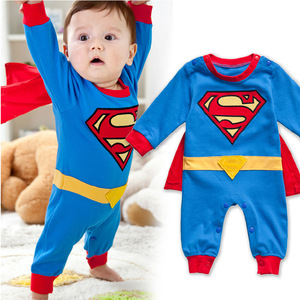 超人爬服婴儿衣服搞笑造型衣服宝宝外出连体衣新生儿满月拍照哈衣