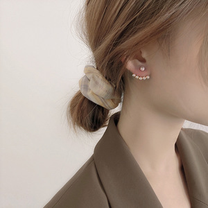 BO丨925银针安娜同款韩版东大门珍珠耳钉女一款两戴可包耳垂耳环