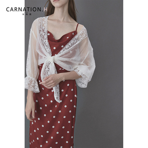 红色波点吊带裙加外搭两件套夏超仙复古很仙的连衣裙显瘦韩版时尚