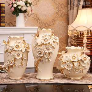 欧式陶瓷花瓶摆件套装家居客厅电视柜玄关茶几软装饰品陶瓷花瓶