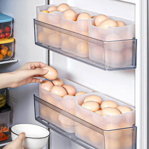 鸡蛋收纳盒冰箱侧门用架托专用筐放的装蛋盒保鲜盒子整理神器厨房