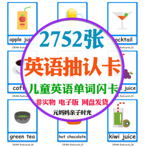 幼儿童英语单词闪卡抽认卡2700张卡通图片趣味学英语小学电子资料