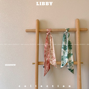 LIBBY【自制】26字母丝巾「搭配好物」手绘复古长条双面围巾发带