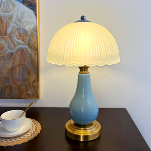 陶瓷台灯 美式复古卧室床头灯装饰床头柜灯简约现代 广东中山灯具