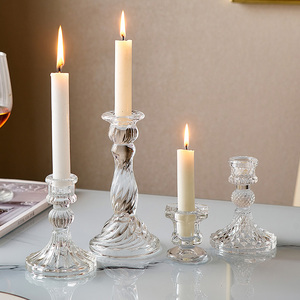 复古玻璃烛台摆件蜡烛台座香薰托台家用烛光晚餐道具浪漫气氛布置