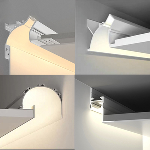 免吊顶洗墙灯COB线性灯嵌入式线形回光槽悬浮吊顶暗装弧形反光槽