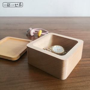 小木盒首饰收纳盒手表手串盒榉木质饰品盒木制日式项链礼品盒榉木