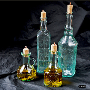 创意大利复古进口波米欧利玻璃瓶油瓶厨房油壶防漏调味酱油醋瓶子