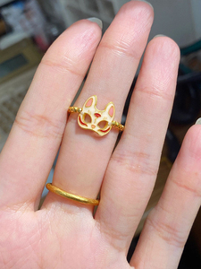 狐狸戒指饰品中指女生高级小众2032新款爆款金色指环女士设计感