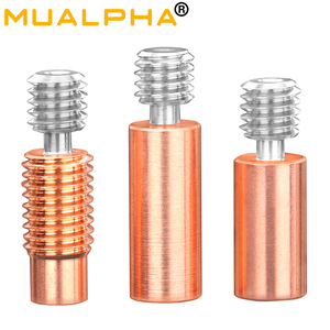 MUALPHA 3D打印机配件 钛合金红铜全金属喉管 V6喷头M7螺纹高温版