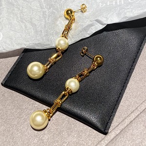 刘亦菲同款珍珠耳环女长款法式轻奢欧美名媛气质设计高级感耳环