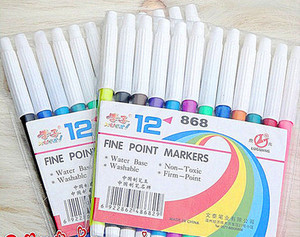 学子868-12色18色24色水彩笔细杆学生幼儿园奖礼品励批发