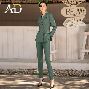 AD职业经理人正装女高端大气墨绿色西装套装春季新款高端职场女装
