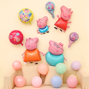 小猪佩奇乔治主题铝膜气球宝宝儿童周岁生日派对布置场景装饰用品