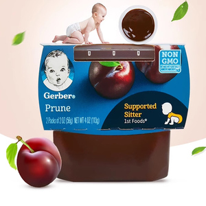 美国进口宝宝辅食Gerber嘉宝1段婴儿水果泥儿童西梅泥含膳食纤维