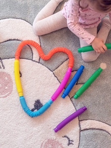 婴儿抓握手指精细玩具手部精细动作训练教具智力玩具开发拉拉管