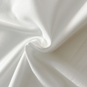 牛奶丝弹力针织柔软面料白色T恤顺滑200克重涤纶加工印花小样布料