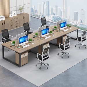 钢架办公桌椅组合工业风开放式职员员工4人位办公桌办公室电脑桌