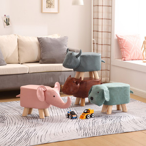 儿童实木矮凳创意动物大象卡通家用换鞋凳小板凳网红可爱凳子懒人