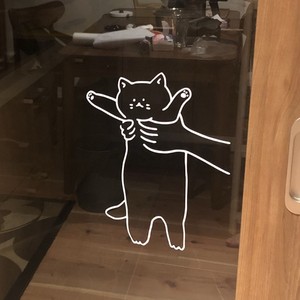 柒页 可爱的猫咪 防撞玻璃门贴纸宠物店猫咖服装店铺房间装饰贴纸
