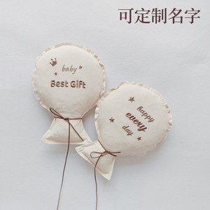 韩国ins风宝宝周岁百日照纪念日拍照道具刺绣布艺气球抱枕可定制