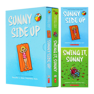 英文原版 Sunny Side Up and Swing It Sunny 女孩桑尼2册套装 儿童文学全彩漫画小说 纽伯瑞奖作家作品 英文版 进口英语原版书籍